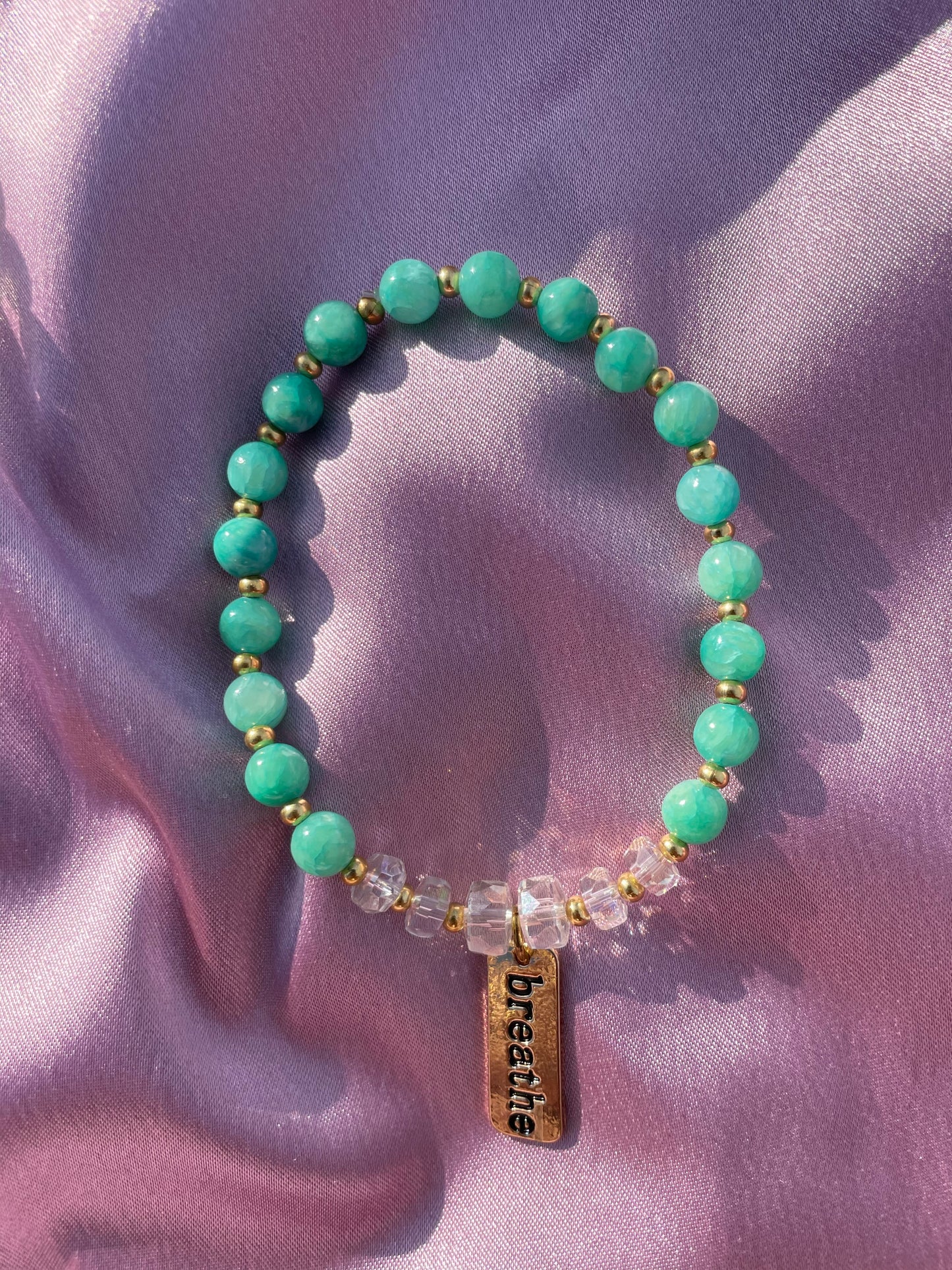Turquoise Crystal Charm Bracelet