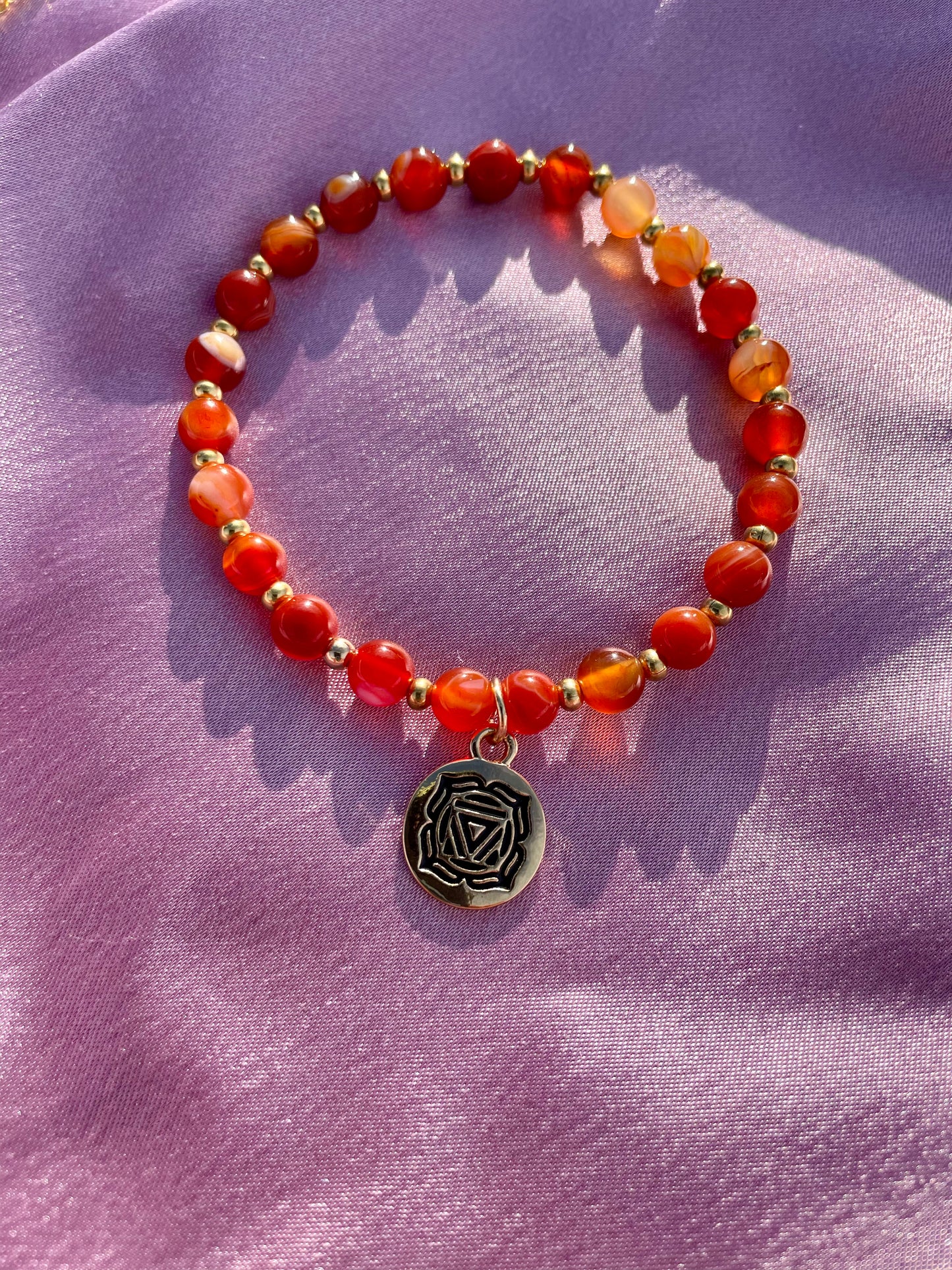 Carnelian Crystal Charm Bracelet