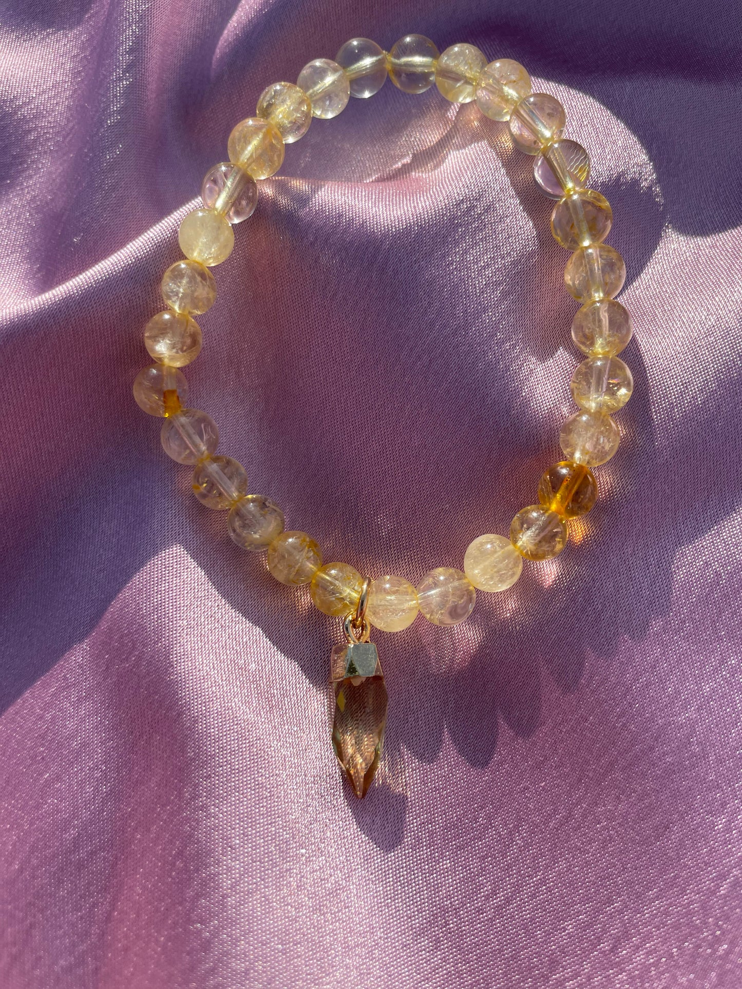 Citrine Crystal Charm Bracelet