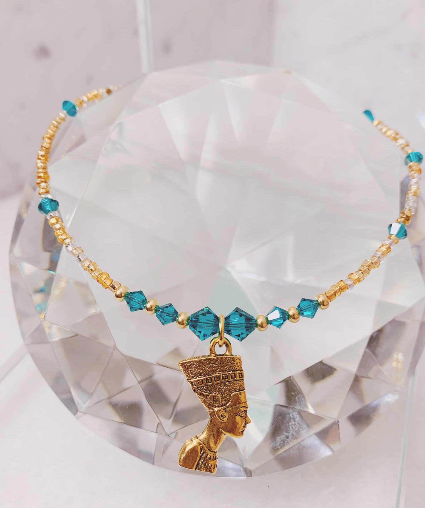 Teal Nefertiti Anklet