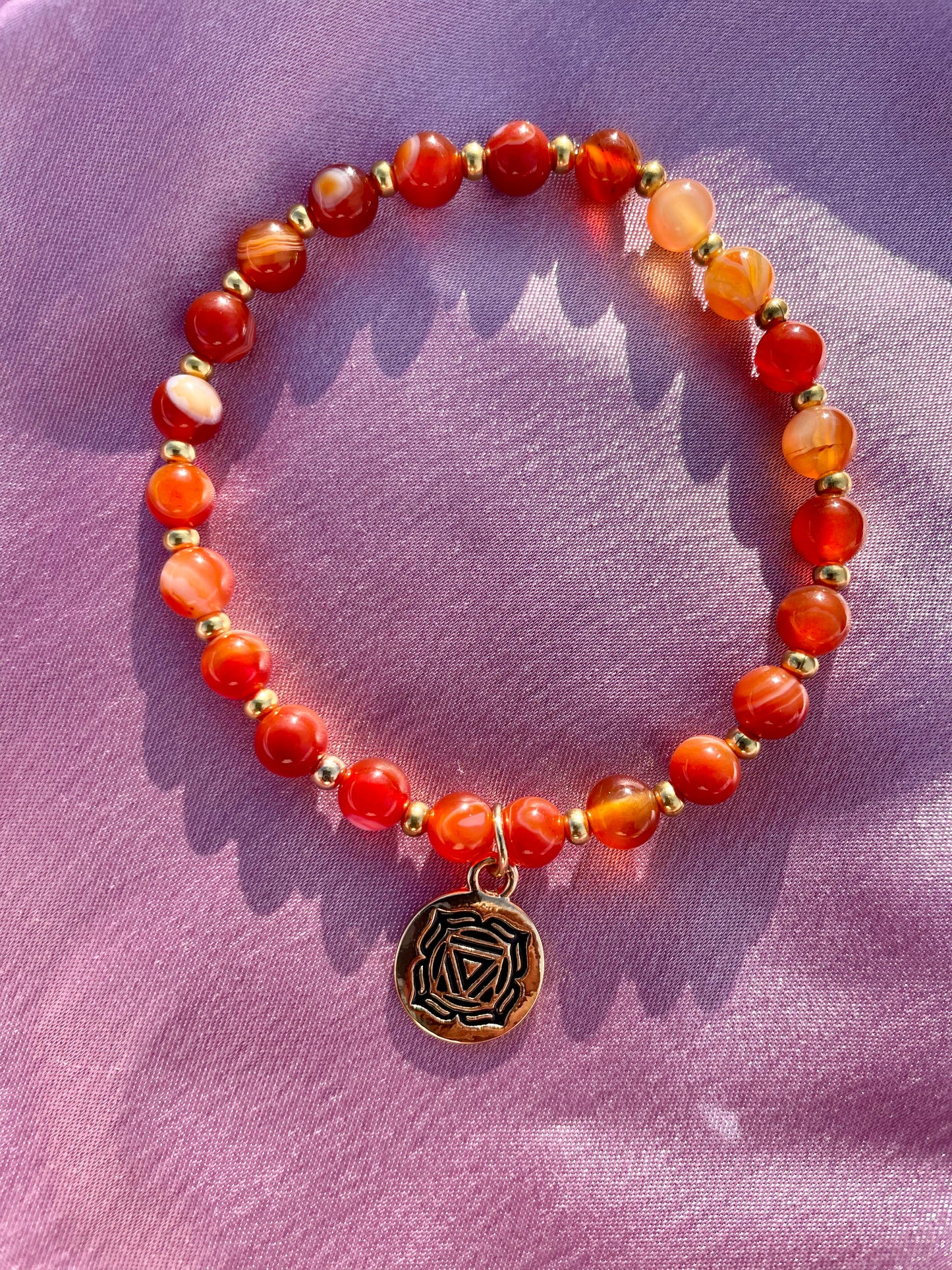 Carnelian Crystal Charm Bracelet