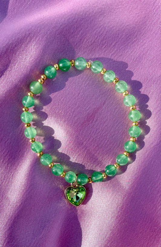 Green Aventurine Crystal Charm Bracelet