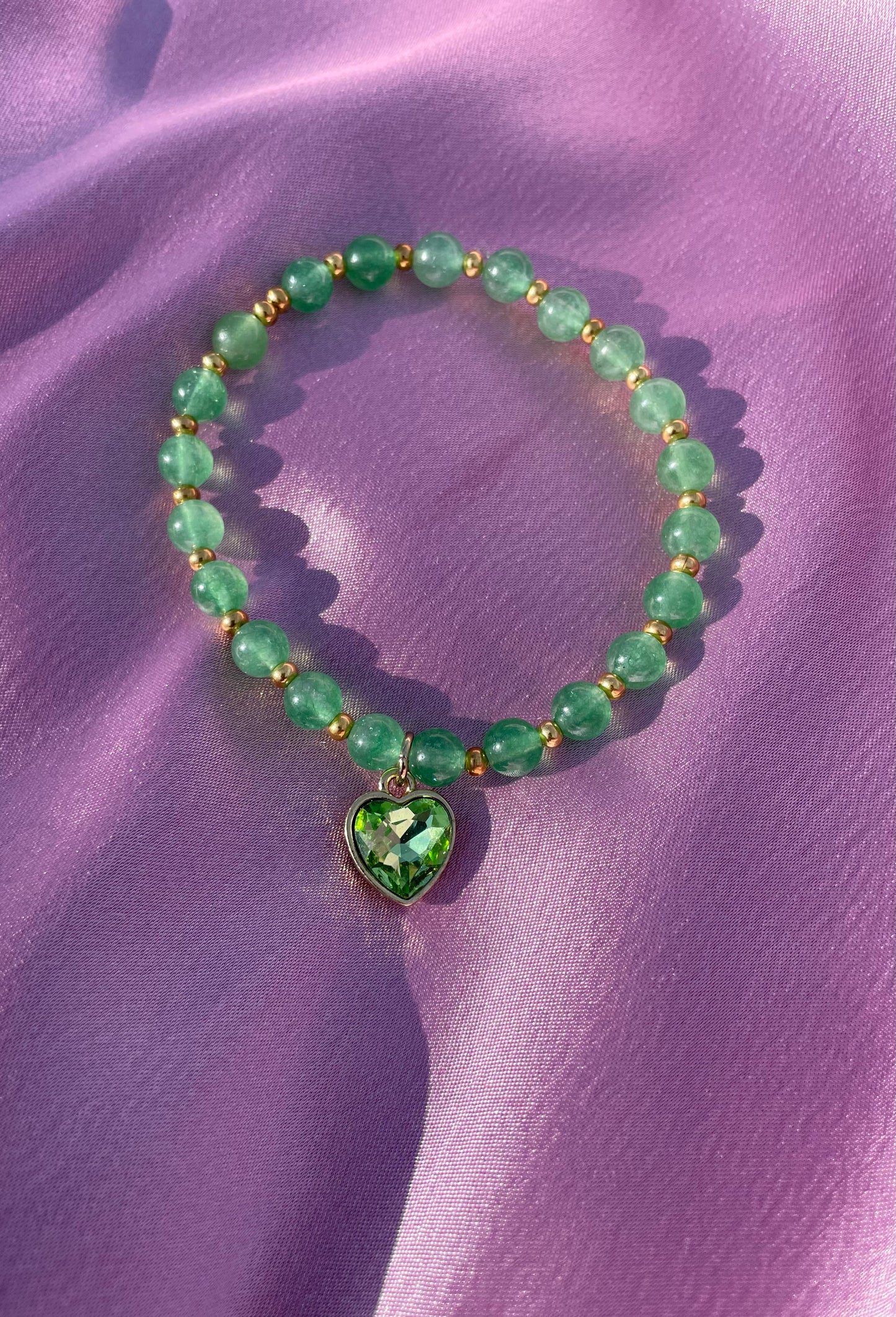 Green Aventurine Crystal Charm Bracelet