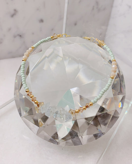 Aquamarine Crystal Anklet
